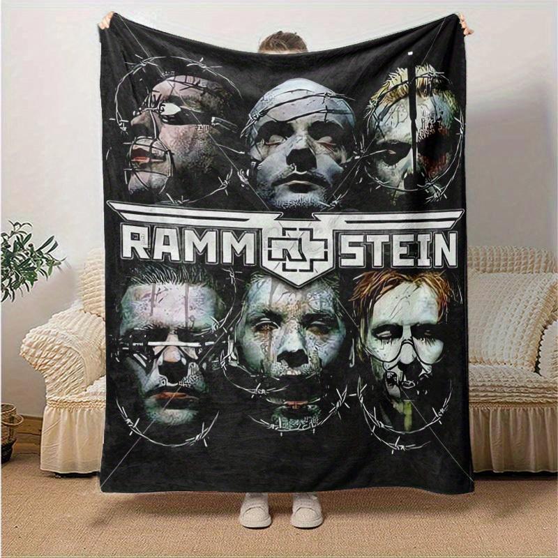 

1pc Rammstein-Inspired Home Decor: Cozy Flannel Blanket, Perfect Gift for Bedroom, Living Room, Travel, Camping, Car, Beach, Office Naps, Ideal Sofa T 130x150cm