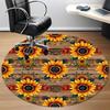 1pc Sunflower Pattern Carpet for Office Non-Slip, Round Carpet, Soft & Comfortable, Carpet for Office, Round Floor Mat yy251225109