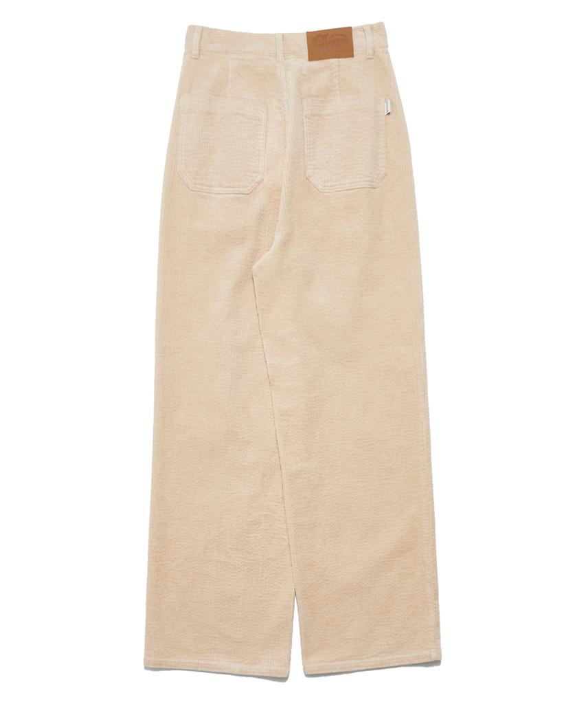 DELICCENT Corduroy One-Pleat Pants [Beige]