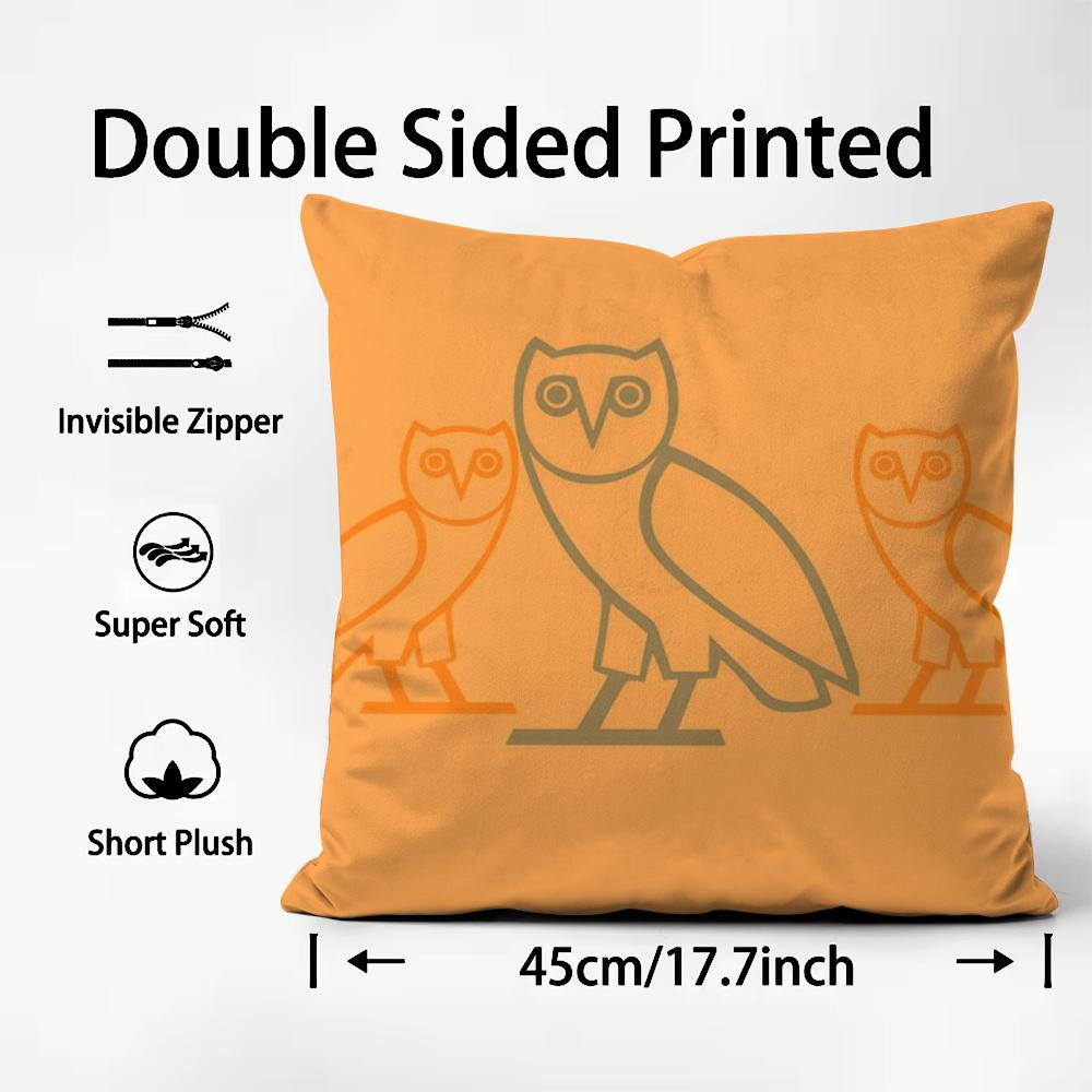 Fashion Brand OOVO Cool Cushion Cover Plush Fabric Soft DoubleSided Printed Sofa Warm Winter Home Child Gift Pillow Case