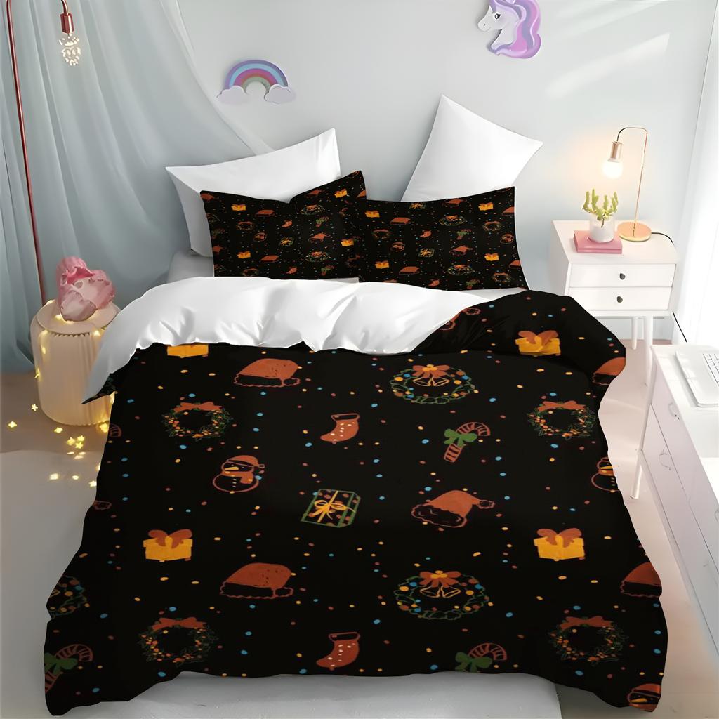 Merry Christmas Cover Quilt Cartoon Duvet Printing Home Breathable Children's Bedding Custom Made Set Kingreathable Bedding