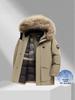 Men's Winter Mid-Length Hooded Down Jacket with Fur Collar