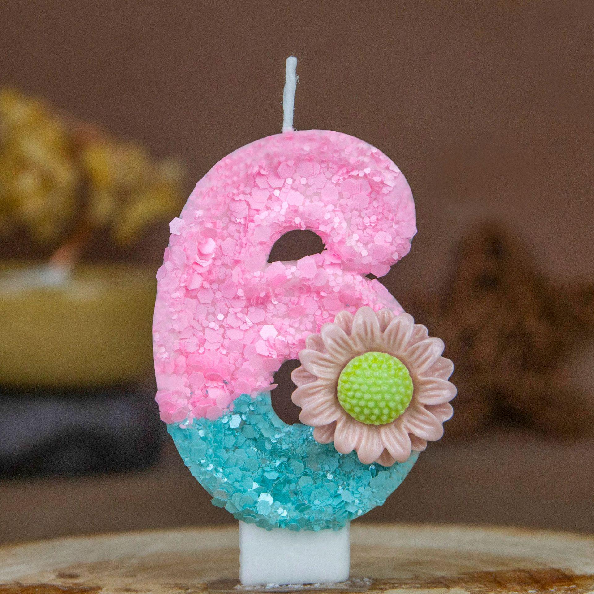 Pink DIY Handmade Number Birthday Candles for Cakes (0-9)