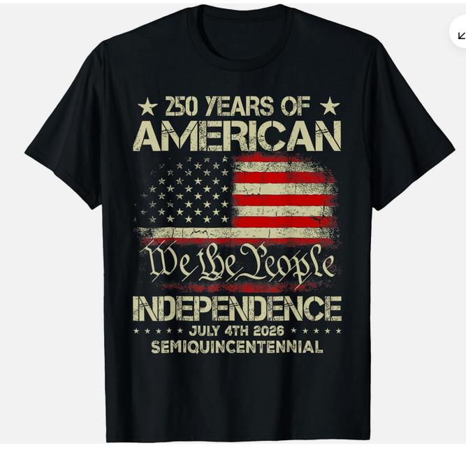 American 250th Anniversary Celebration 250 Years USA Service T-Shirt S