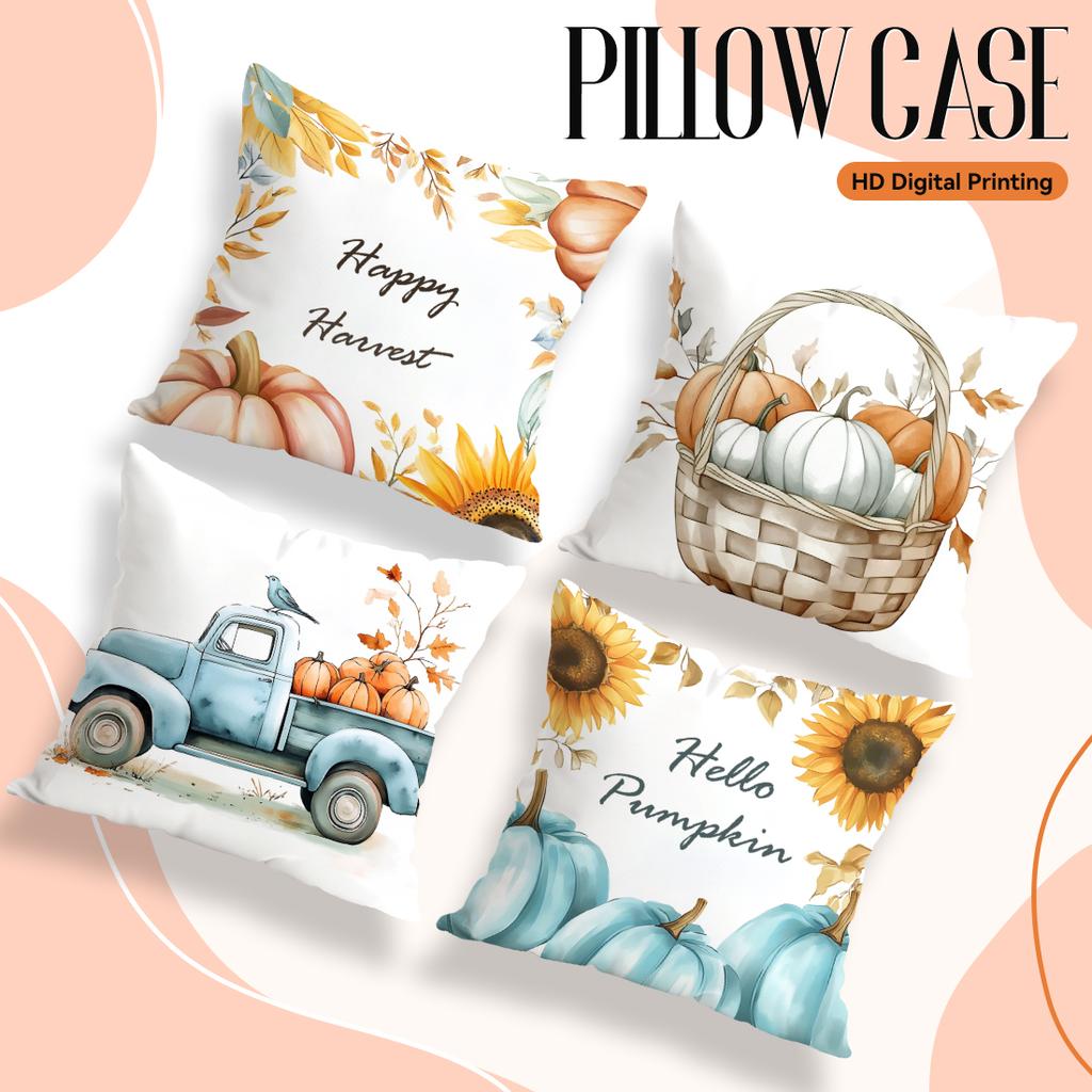 Autumn Harvest Of Pumpkins Cushions Pillowcase Polyester Cushion Cover Throw Pillow Sofa Decoration Pillowcover Home Car Decor