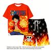 Anime One Piece Luffy Printed Short Sleeve T Shirt And Shorts Set Unisex Kids And Adults Casual Relaxed Indoor Loungewear Suit