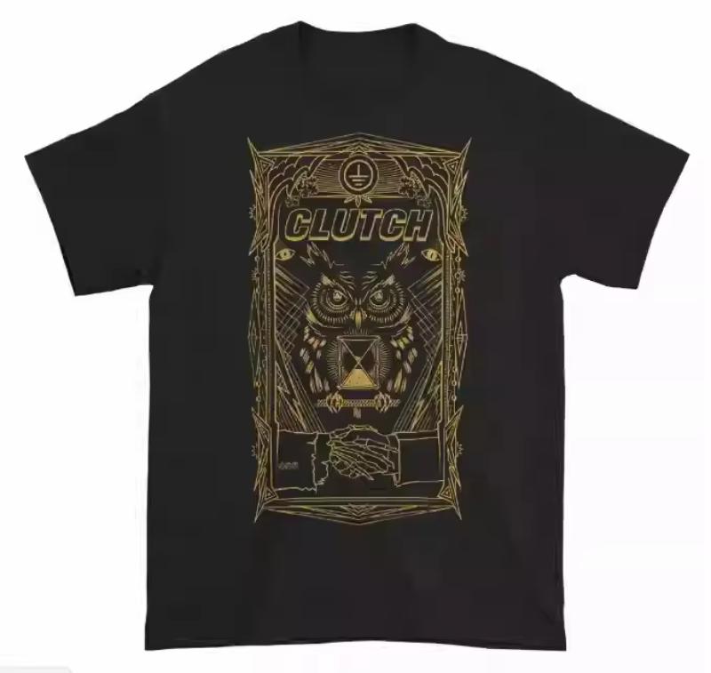 Multi functional textured Unisexs and Womens Tshirts on American streets trendy American rock band CLUTCH rock band short sleev S