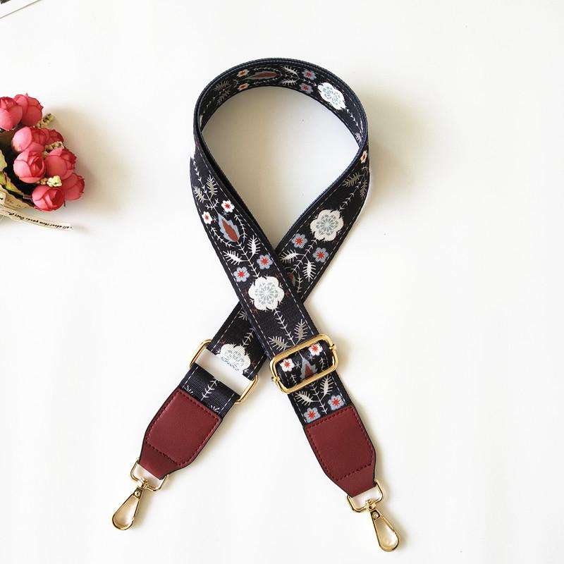 New Luggage Wide Shoulder Strap Fashion Messenger Bag Strap Ethnic Style Contrasting Bag Accessories Versatile Women's Bag Strap