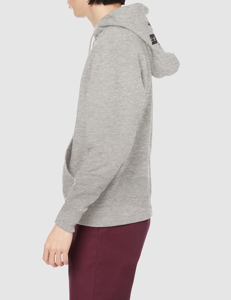 Champion Casual Hooded Sweatshirt with Relaxed Oxford Size M Men's One-Point Logo, Fit, Gray, (C3-V102)