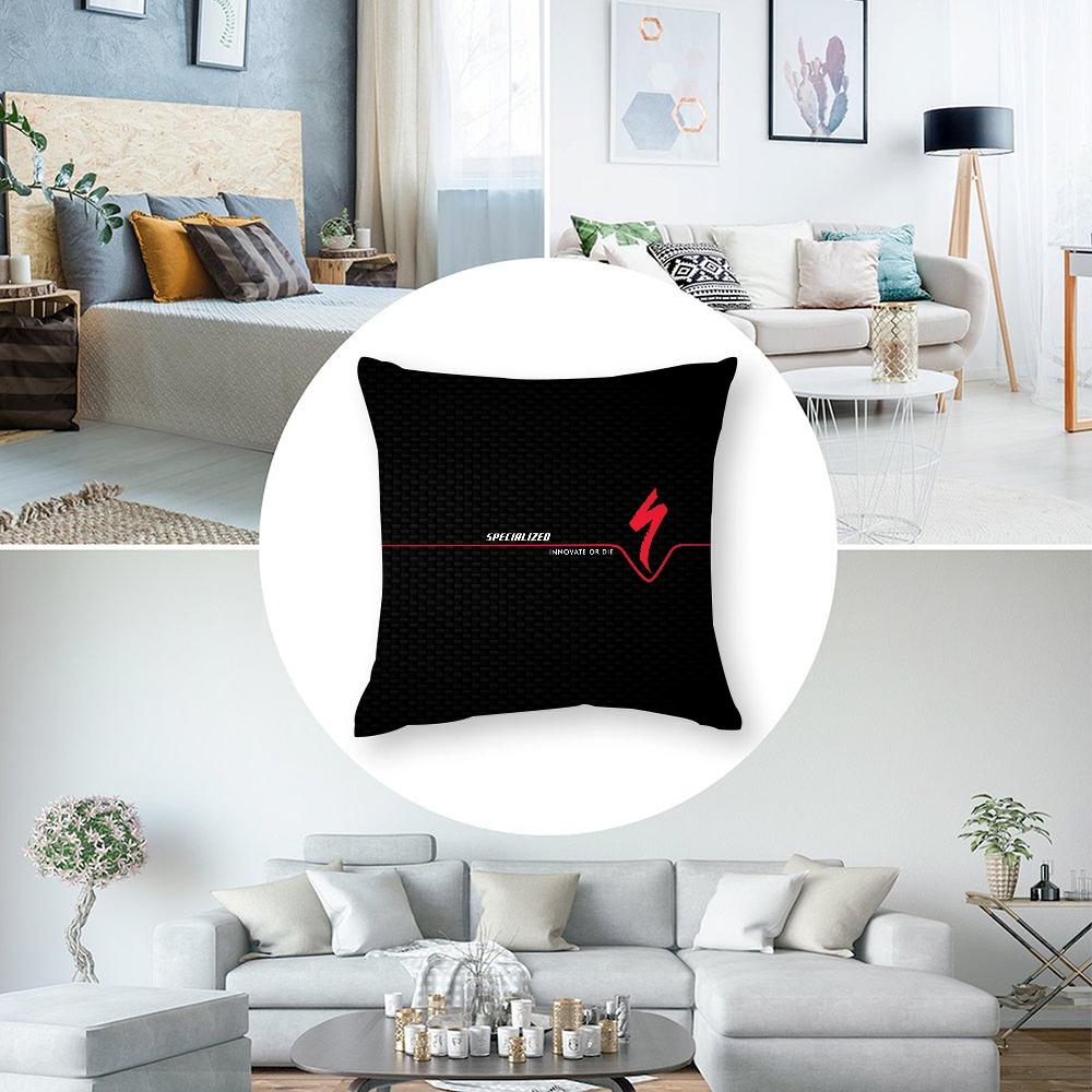 S-SpecializedS Mountain Bike Pillow Case Short Plush Pillow Covers Sofa Decorative Gift Home Double-sided Printing Cushion Cover