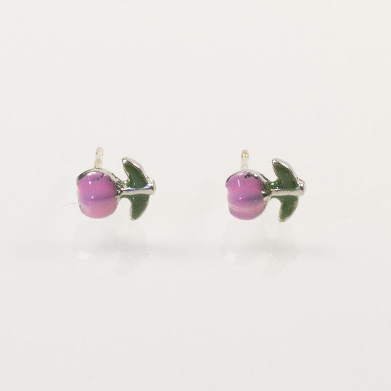 S925 Silver Needle Earrings Female Japanese and Korean Style Fashion Personality Small Flower Earrings Temperament Sweet Flower Ears серебряный