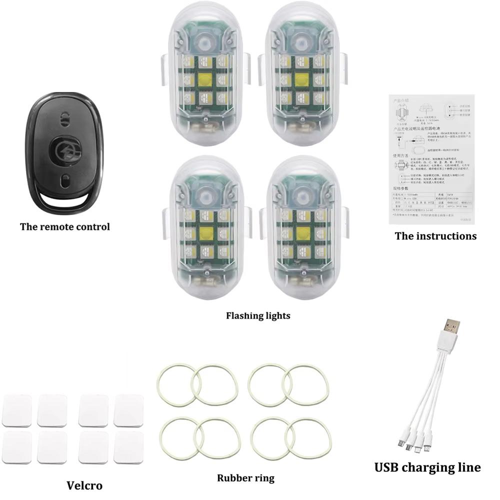 Led Motorcycle Drone Strobe Warning Light Flashing Light Portable Anti-Collision Light Wireless Remote Control Bike Safety Light