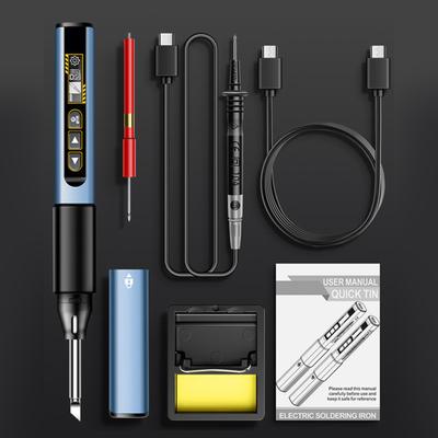 2 In 1 Portable Soldering Iron Kit with OLED Display, Fast Heating and Adjustable Temperature, Auto Shutoff, Includes