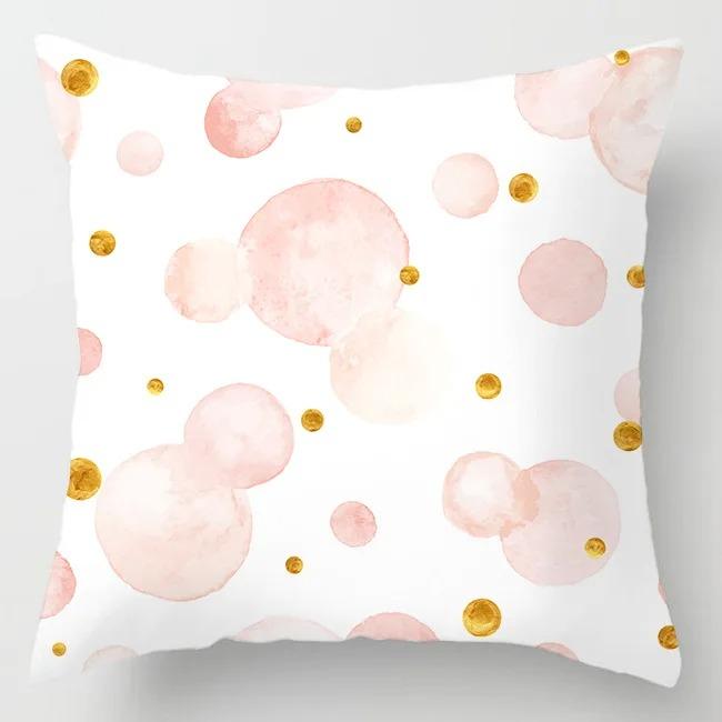 Pink Leaf Feather Pillowcase Office Living Room Home Pillowcase Car Ornaments
