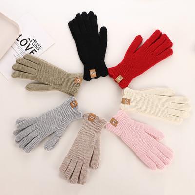 Neue einfarbige Strickhandschuhe im koreanischen Stil Ins Leaky Finger Touchscreen-Handschuhe Herbst und Winter Radfahren Warme Wollhandschuhe für Damen
