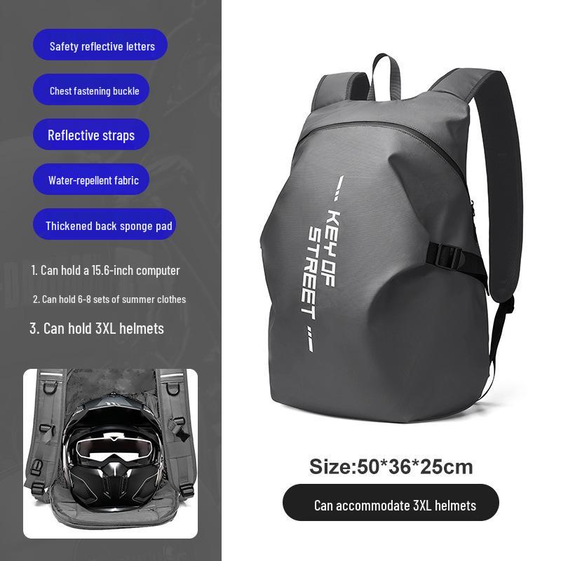 Waterproof Motorcycle Helmet Backpack - Large Capacity Travel Bag for Men & Women