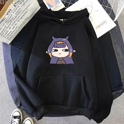 Ninomae Inanis Tako Anime Hoodie Winter Fleece Kapuzenpullover Ästhetisch Kawaii Damen Kleidung Übergroßes Grafik Sweatshirt