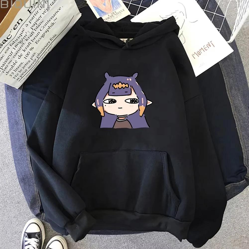 

Ninomae Inanis Tako Anime Hoodie Winter Fleece Hoody Aesthetic Kawaii Women Clothes Oversized Graphic Sweatshirt M