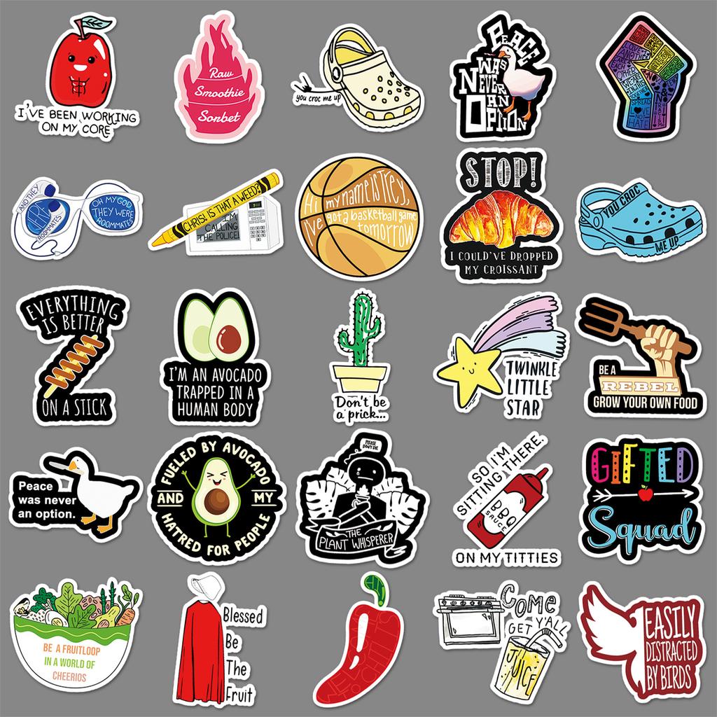 50 Reben Cartoon Kritzeln Kreativ Roller Laptop Auto DIY Dekorationsaufkleber