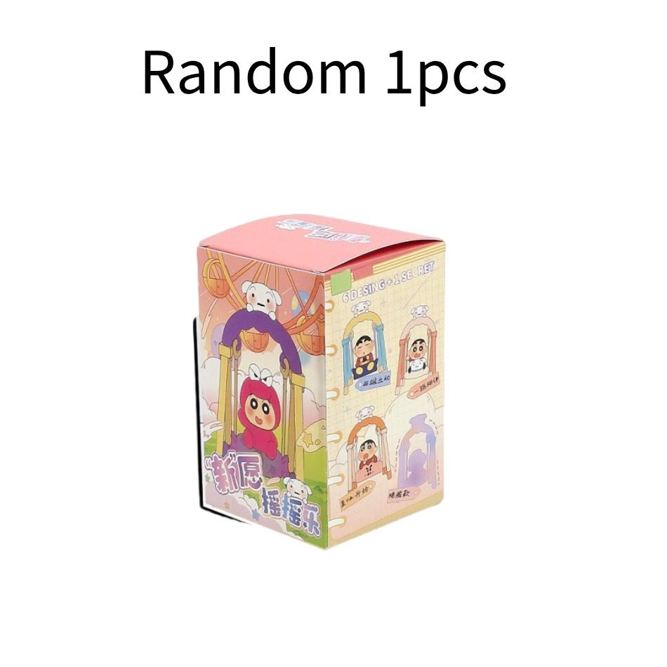 

6pcs Cartoon Anime Cute Characters Crayon Shin chan Swing series Blind Box Handmade model Desktop Ornament Children s gift Toys