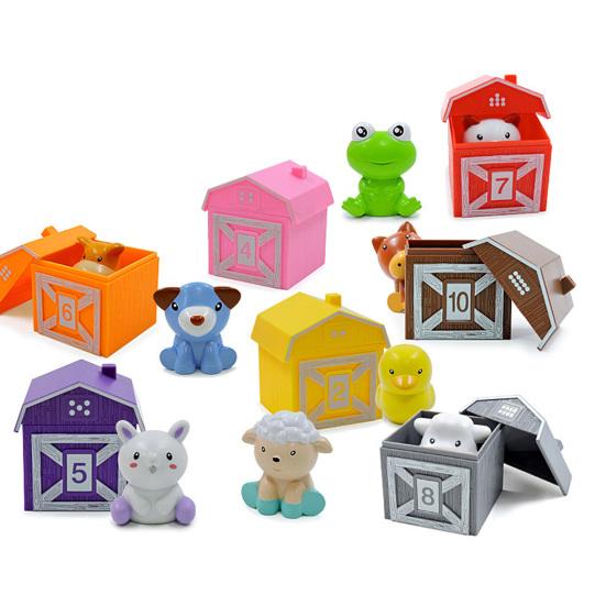5/10Pcs Farm Animal Toy Number Learning Counting Matching Sorting Fine Motor Game