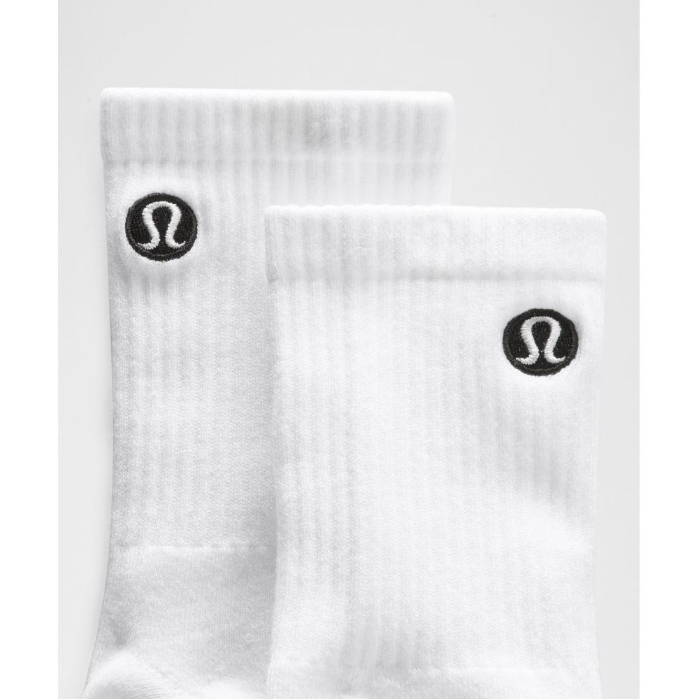 Lullulemon Unisex Daily Essential Quarter Socks *3 Pack Wht