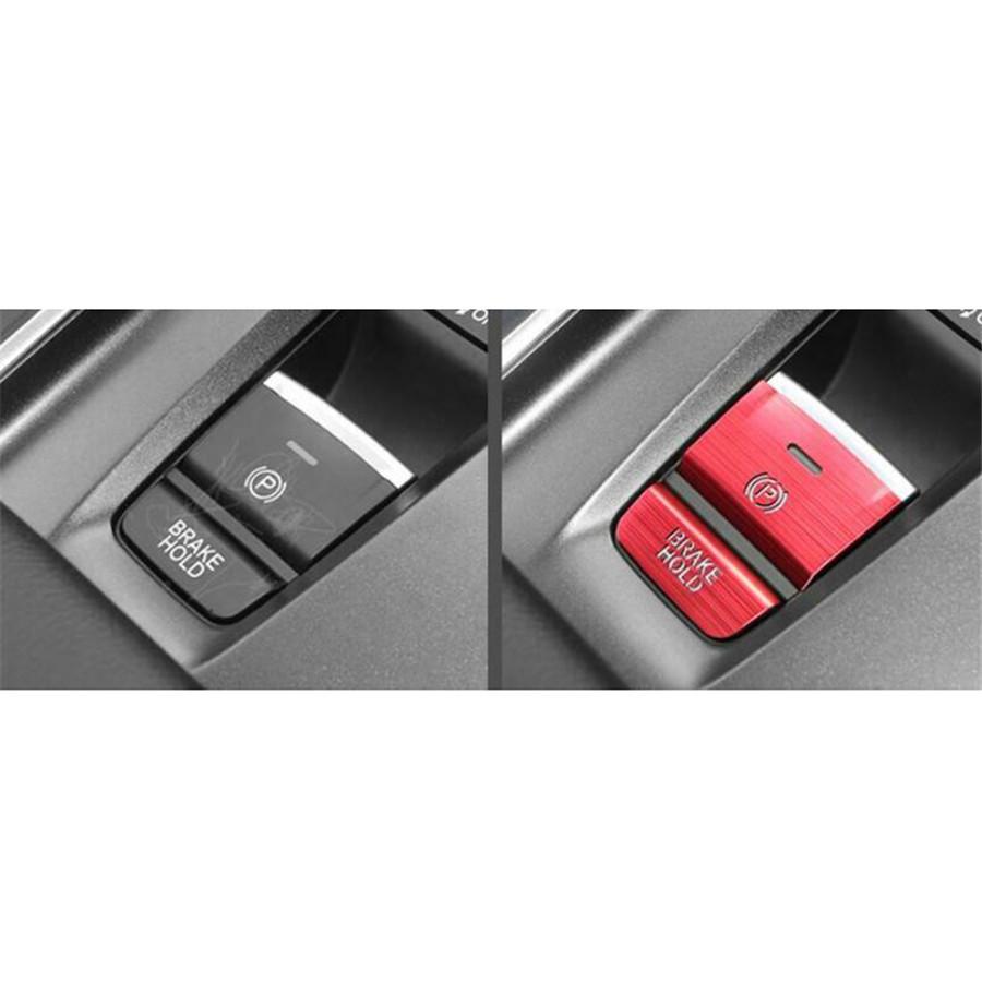2Pcs Aluminum P Gear BRAKE HOLD Button Cover Trim For Honda Accord 2018-2019 Red