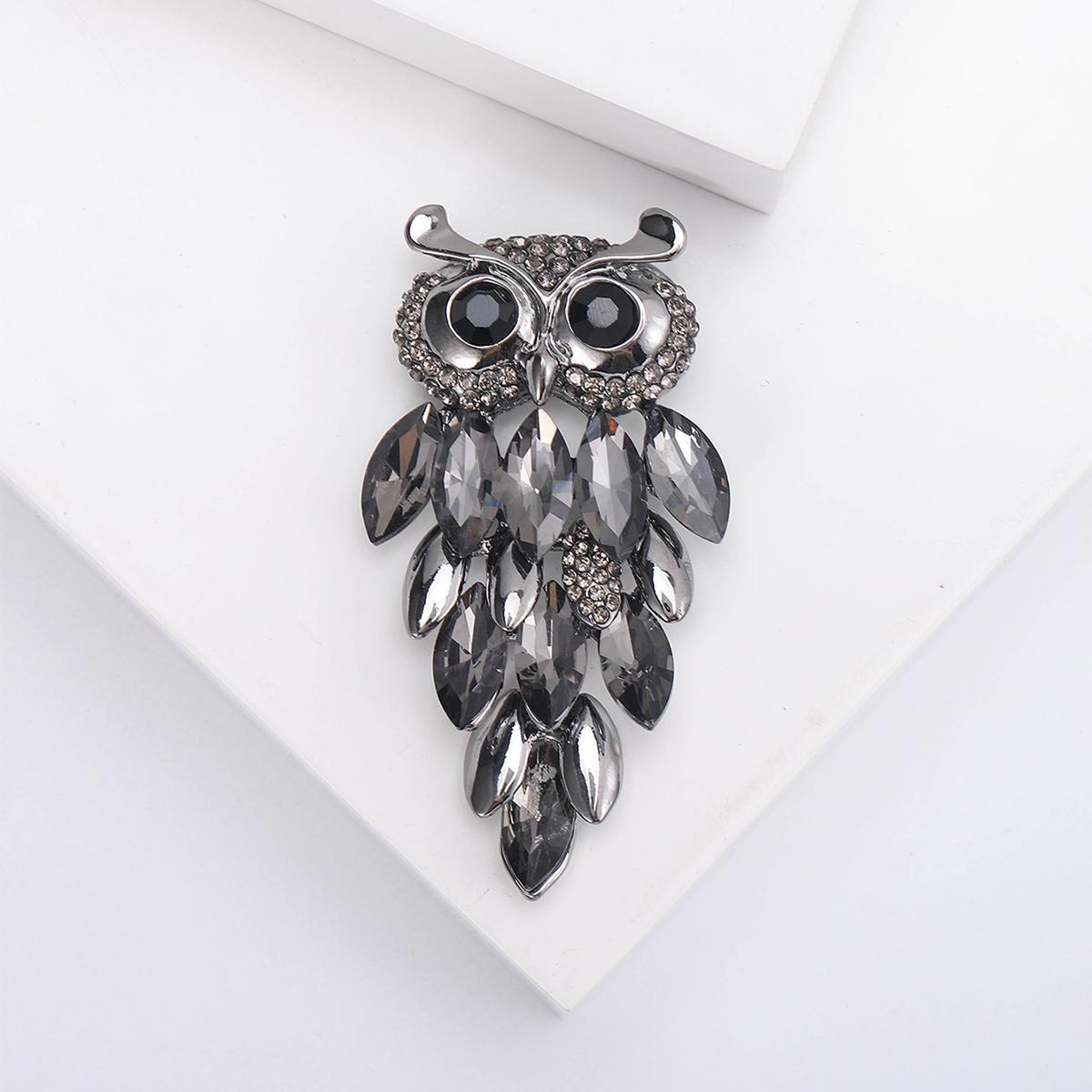 

Luxurious Rhinestone Owl Brooches for Women Unisex Bird Pin Animal Lapel Pins Event Party Backpack Decoration Clothes Accessory