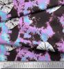 Soimoi Brown Poly Crepe Fabric Bandhani Tie-Dye Printed Fabric 1 Yard 42 Inch
