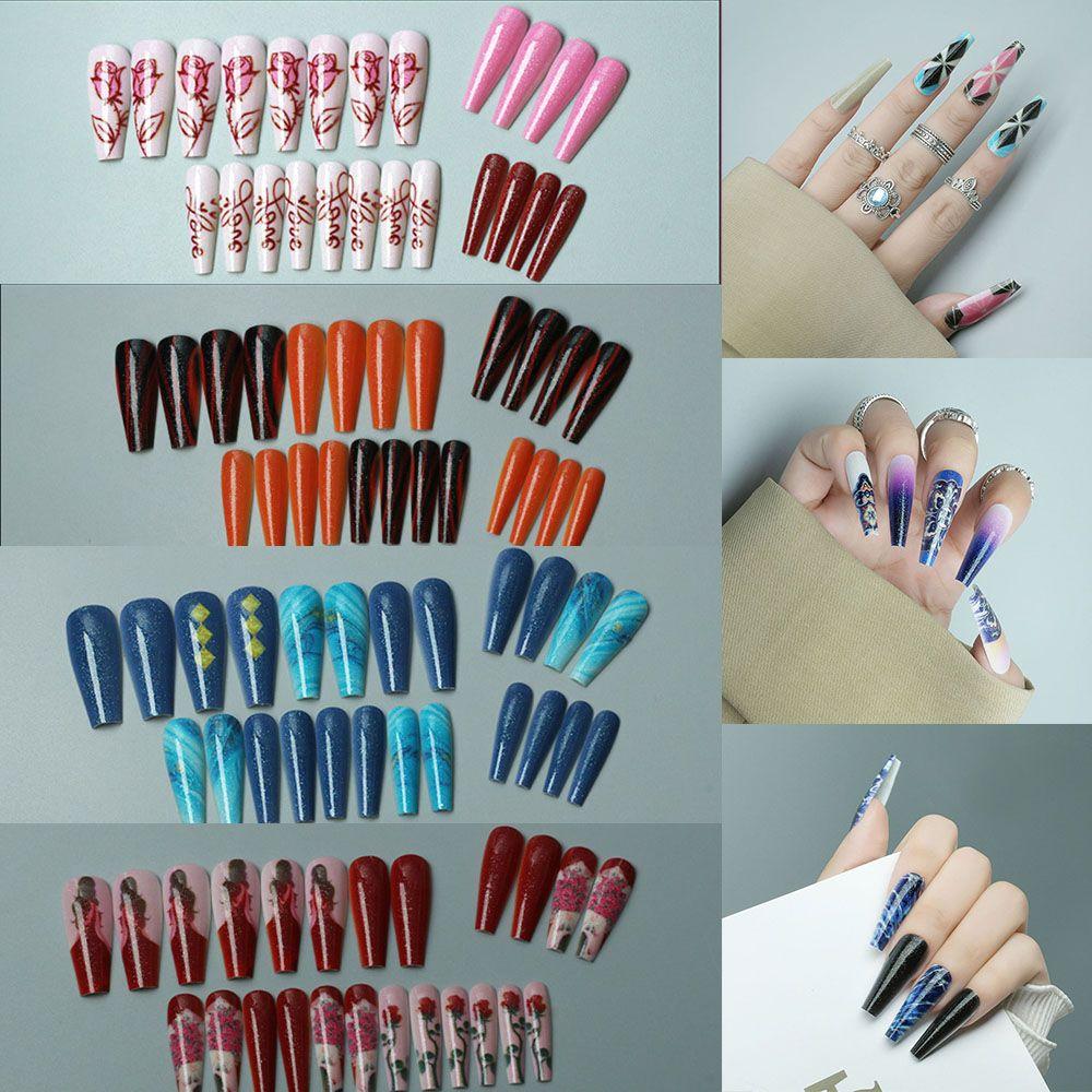 

Полное покрытие, маникюр, носимые наряды, очаровательный дизайн, накладные ногти, накладные ногти, накладные ногти, носимые ногти