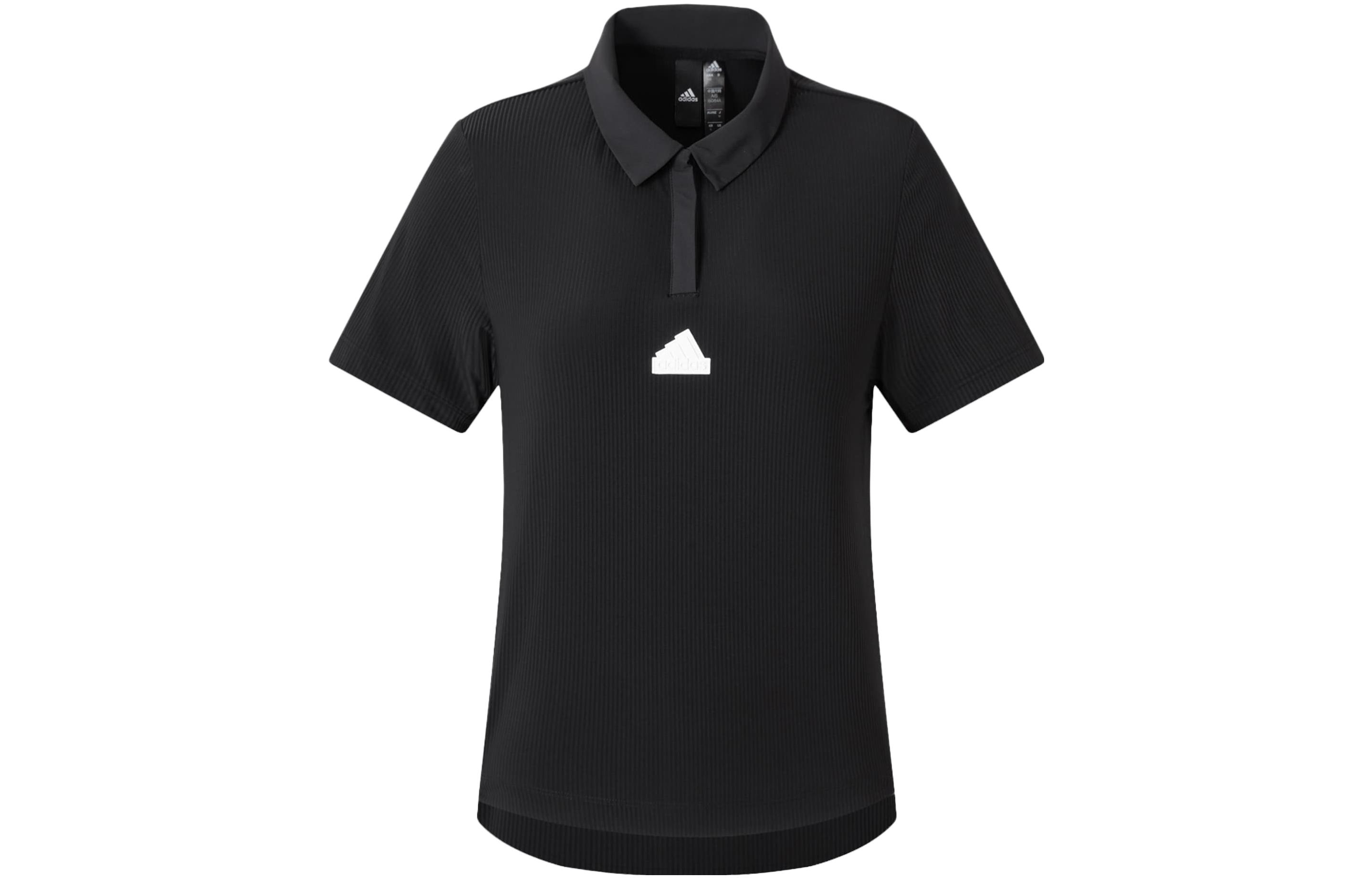 Adidas Polo Shirts Women s Black Polo Collar Moderate Straight Fit IT4357 S