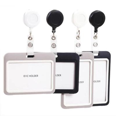Plastic Exhibition ID Tag Name Card Holder Working Permit Case Pass Work Card Covers Badge Holder Sleeve Lanyard Badge Reel