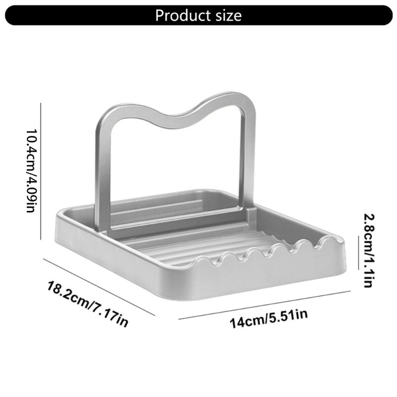 Modern Cookware Holder With Large Capacity And Tool Storage Metal Construction Easy Assembly Spoon Rest with Lid Holder