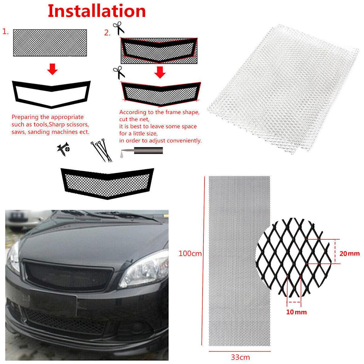 40  x13   Silver Aluminium Racing Grille Mesh Vent Car Tuning Grill Universal