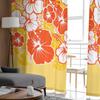 Hawaiian Tropical Flower Summer Voile Sheer Curtains Living Room Window Chiffon Tulle Curtain Kitchen Bedroom Drapes Home Decor