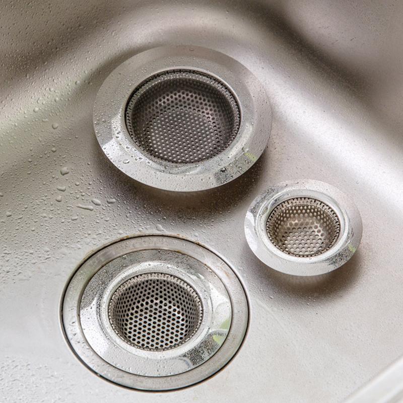 3pcs Sink Strainer Stainless Steel  Bathtub Hair Catcher Stopper Shower Drain Hole Filter Trap Sink Filter Mesh Kitchen Tool