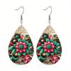 Bohemian Style Mandala PU Earrings, Fashion Earrings, Y2K Style Exquisite Earrings, Holiday Gifts for Friends, Party Fashion Accessories