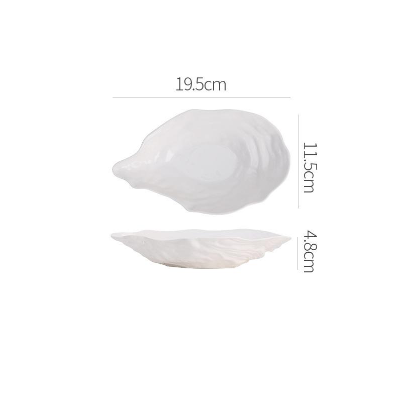 

1 шт. Керамическая тарелка для сашими Креативная тарелка для салата в форме устрицы Художественная концепция Кухня Специальная тарелка Гостиничная посуда