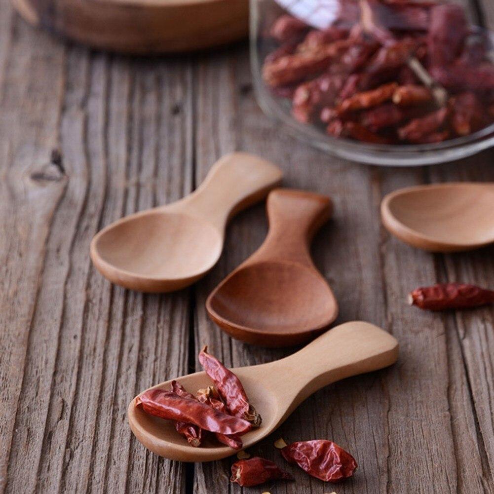 Mini Wooden Spoons Mini Tasting Spoons  for Kitchen Cooking Seasoning Oil Coffee