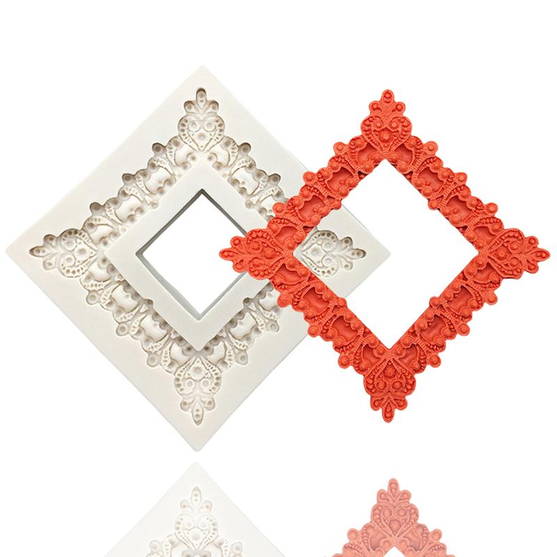 

Po Frame Mirror Силиконовая форма Инструменты из смолы Сахарная поделка Форма для выпечки кексов Инструменты для украшения тортов из помадки