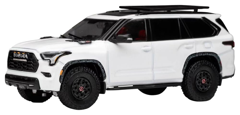 Gaincorp Products Diecasttalk X Lamley Custom 1/64 Scale Toyota Sequoia TRD PRO Ice Cap White (Finished Product)