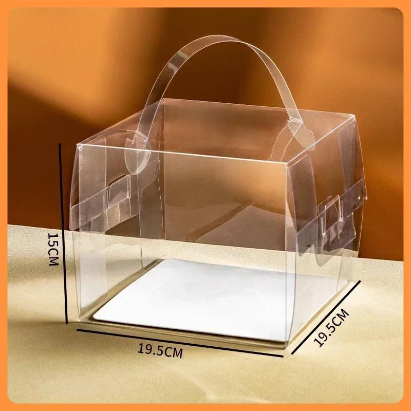 10piece Transparent Handheld Cake Box 2-inch 3-inch Square Pastry And Puff Packaging Boxs Dessert Baking Pastry Mini Portable Bo