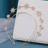European Baroque Rhinestone Star Bridal Headband - Double Layer Gold Alloy Accessory