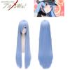 Esdeath Cosplay Wig 100cm Ice Blue Hair Natural Style European Brand