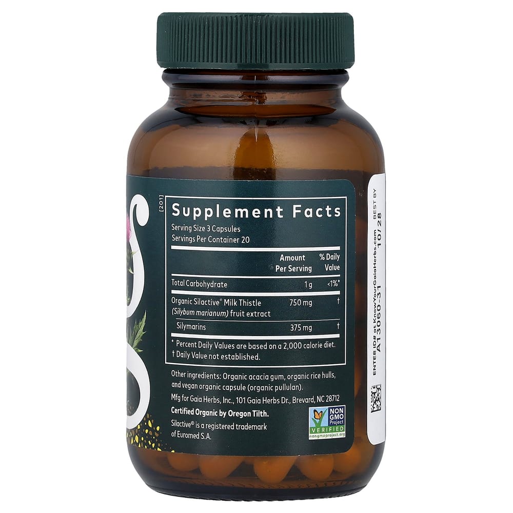 iHerb Gaia Herbs Milk Thistle Veg Capsules 60 Tablets
