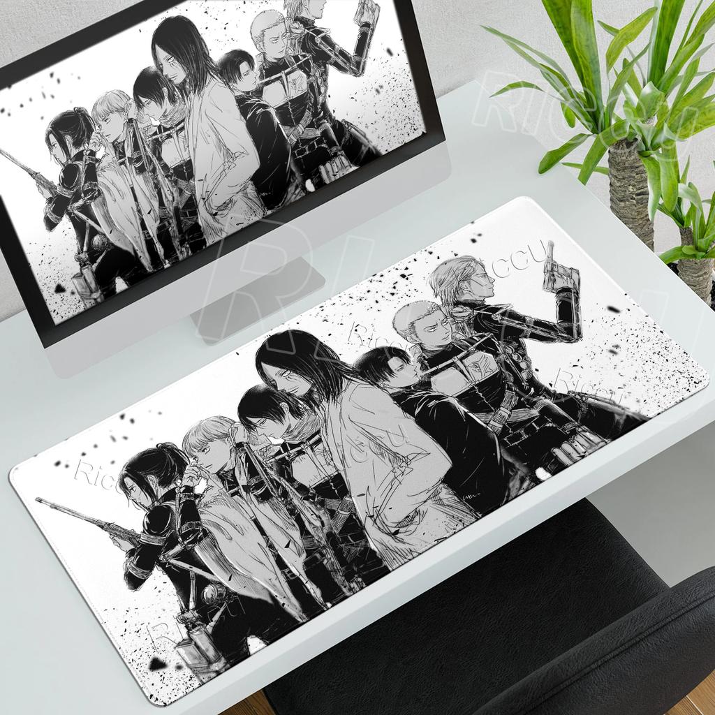 Podkładka pod mysz Anime Attack On Titan Komputerowa Antypoślizgowa Gamingowa Podkładka pod mysz XXL Krawędź Blokująca PC Laptop Klawiatura Mata pod mysz Akcesoria biurkowe