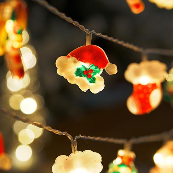 LED String Light Easy to Install Battery Powered Santa Claus Snowman String Light Christmas Fairy Lamp Party Supplies