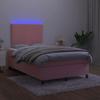 Maison Exclusive - Sommier à lattes de lit et matelas LED rose 120x190 cm velours