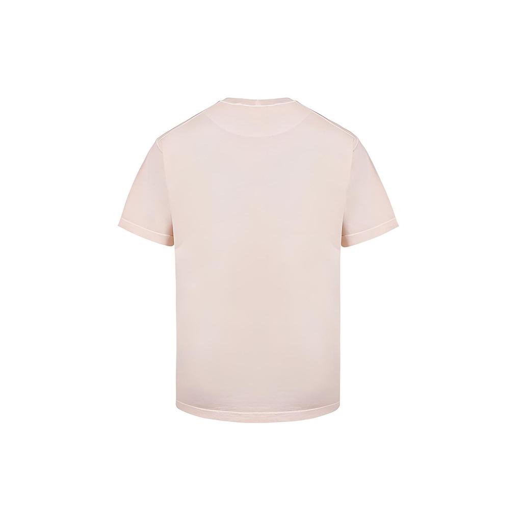 Stone Island Solid Color Label Round Neck Pullover Short Sleeve T-Shirt Men Tops Pink 771523742-V0180