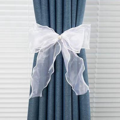 Modern Chemical Fiber Curtain Strap Organza Lace Bow Belt  White Curtain Holder Curtains Decorative Accessories